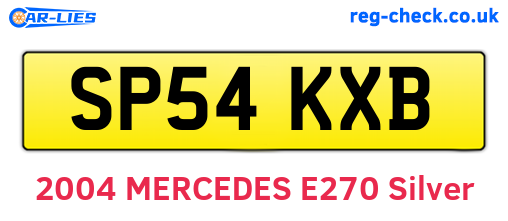 SP54KXB are the vehicle registration plates.