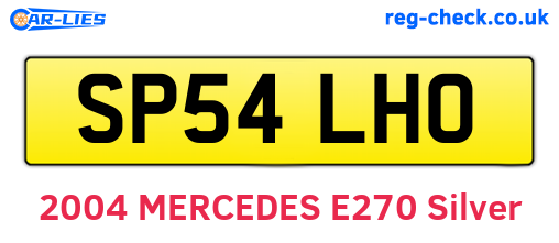 SP54LHO are the vehicle registration plates.