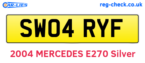 SW04RYF are the vehicle registration plates.