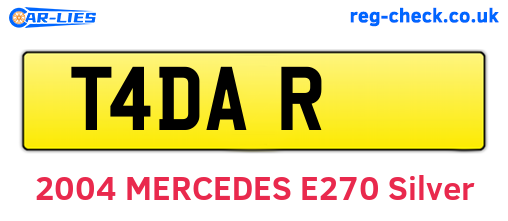 T4DAR are the vehicle registration plates.