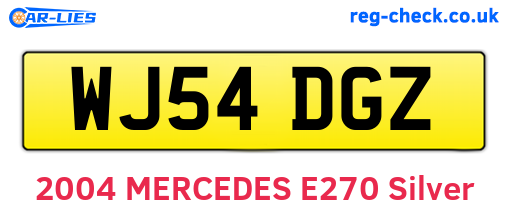 WJ54DGZ are the vehicle registration plates.