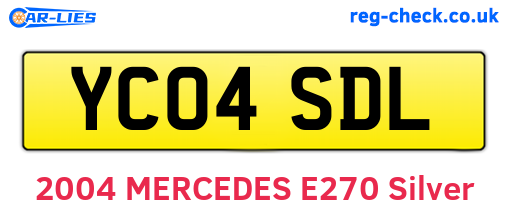 YC04SDL are the vehicle registration plates.