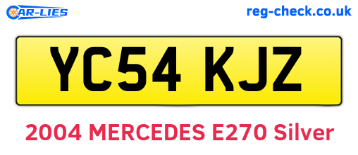 YC54KJZ are the vehicle registration plates.