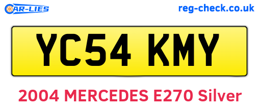YC54KMY are the vehicle registration plates.