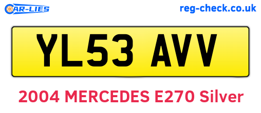 YL53AVV are the vehicle registration plates.