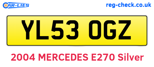 YL53OGZ are the vehicle registration plates.