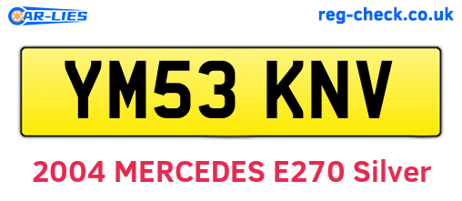 YM53KNV are the vehicle registration plates.