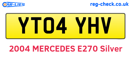 YT04YHV are the vehicle registration plates.