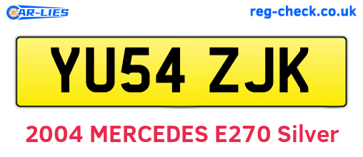 YU54ZJK are the vehicle registration plates.