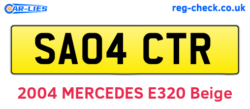 SA04CTR are the vehicle registration plates.