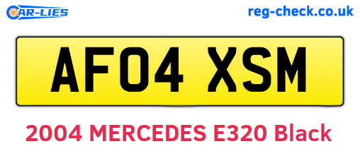 AF04XSM are the vehicle registration plates.