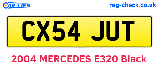 CX54JUT are the vehicle registration plates.