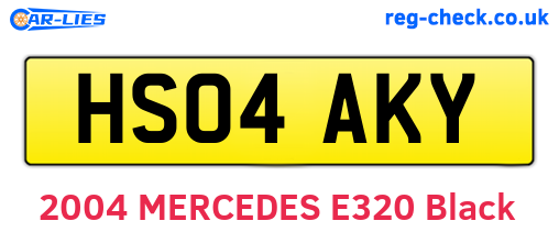 HS04AKY are the vehicle registration plates.