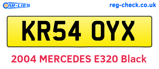 KR54OYX are the vehicle registration plates.