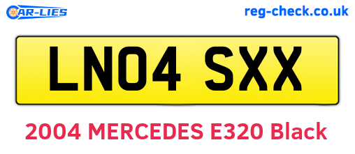 LN04SXX are the vehicle registration plates.