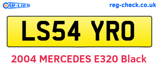 LS54YRO are the vehicle registration plates.