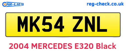 MK54ZNL are the vehicle registration plates.