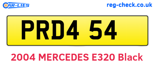 PRD454 are the vehicle registration plates.