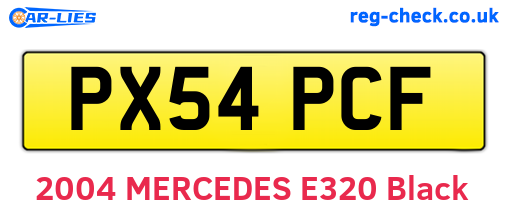 PX54PCF are the vehicle registration plates.