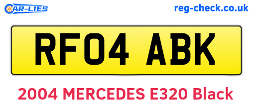 RF04ABK are the vehicle registration plates.