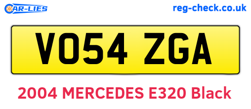 VO54ZGA are the vehicle registration plates.