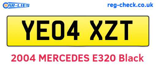 YE04XZT are the vehicle registration plates.