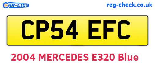 CP54EFC are the vehicle registration plates.