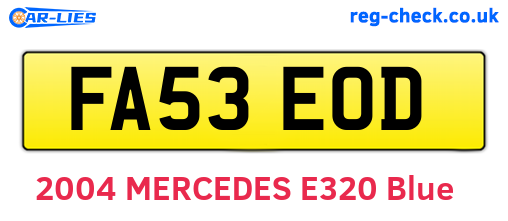 FA53EOD are the vehicle registration plates.