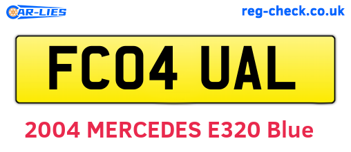 FC04UAL are the vehicle registration plates.
