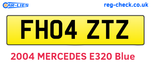 FH04ZTZ are the vehicle registration plates.