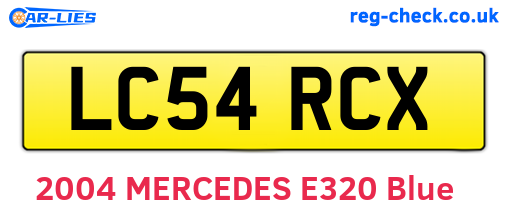 LC54RCX are the vehicle registration plates.