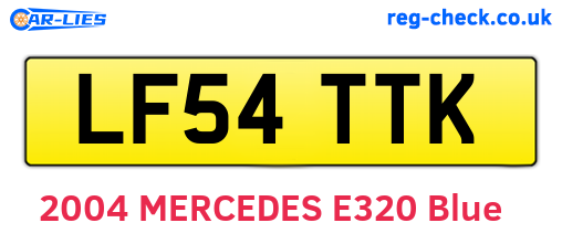 LF54TTK are the vehicle registration plates.