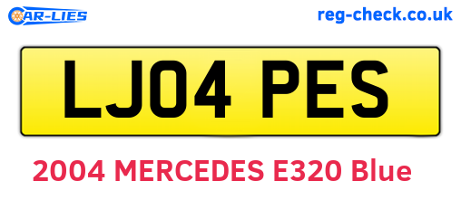 LJ04PES are the vehicle registration plates.