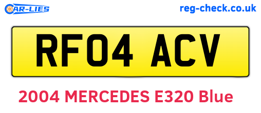 RF04ACV are the vehicle registration plates.