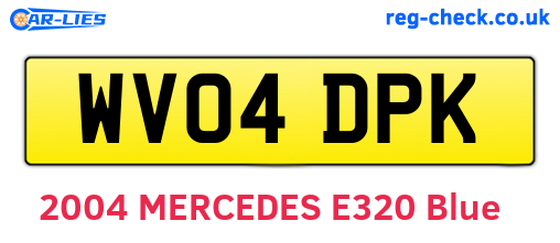 WV04DPK are the vehicle registration plates.