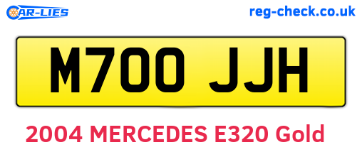 M700JJH are the vehicle registration plates.