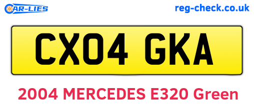 CX04GKA are the vehicle registration plates.