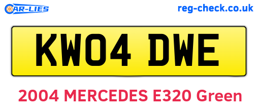 KW04DWE are the vehicle registration plates.