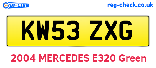 KW53ZXG are the vehicle registration plates.