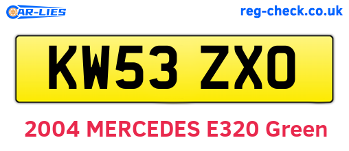 KW53ZXO are the vehicle registration plates.