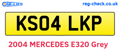 KS04LKP are the vehicle registration plates.