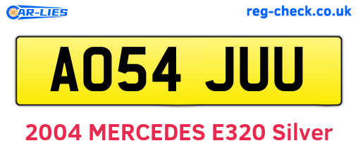 AO54JUU are the vehicle registration plates.