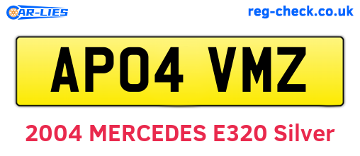 AP04VMZ are the vehicle registration plates.