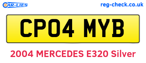 CP04MYB are the vehicle registration plates.