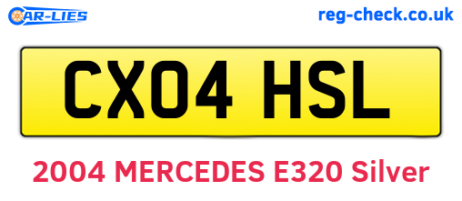 CX04HSL are the vehicle registration plates.
