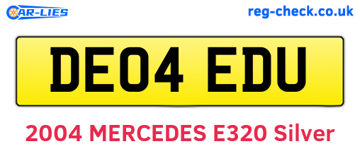 DE04EDU are the vehicle registration plates.