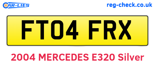 FT04FRX are the vehicle registration plates.