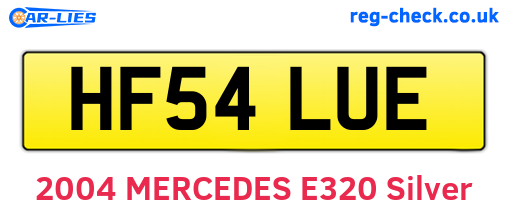 HF54LUE are the vehicle registration plates.