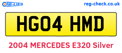 HG04HMD are the vehicle registration plates.