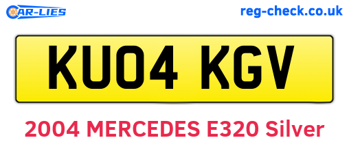 KU04KGV are the vehicle registration plates.